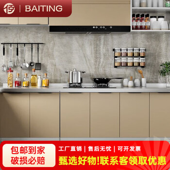 Baiting stainless steel kitchen cabinet simple stove cabinet integrated household assembly cupboard storage storage small apartment sideboard 110cm three doors and double basins (remarks on the left and right)