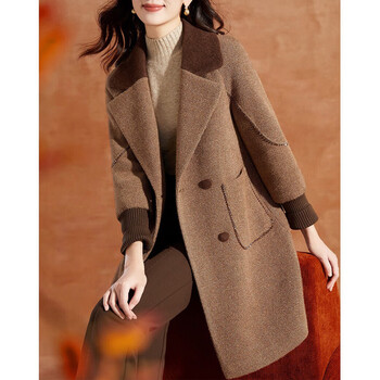 Kebel's high-end, fashionable and temperamental woolen coat mid-length women's winter new style quilted thickened warm coat l