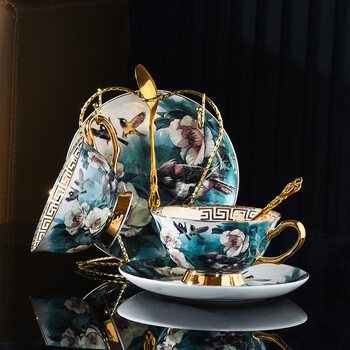 Mppmck bone china coffee set, cuckoo bird, european retro cup, high-looking tea cup gift box, european tea cup palace, single cup, can be photographed if single piece is missing, default