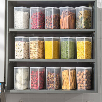 Sungsa japan imported sealed jar grain storage box food grade nut snacks dry goods rice barrel storage tank grain storage box 1.3l (pack of 8)