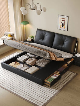 Yusenyi bed modern minimalist master bedroom high-end atmosphere 18m double bed 2m