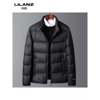 Lilanz winter coat is simple and versatile, thin down jacket for young and middle-aged men, cold-proof and warm, trendy bread, thin feather, black 14xl (190)
