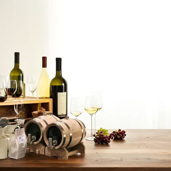 Fantasy 800m brandy barrel visual glass barrel cocktail sherry barrel soaking barrel 5 liter steel stopper