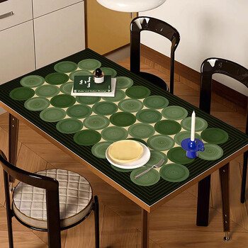 Fantasy style polka dot dining table mat, disposable tablecloth, stain-resistant and easy to care for, coffee table protective mat, yuanqi forest c 40x60cm (oil-proof leather mat)