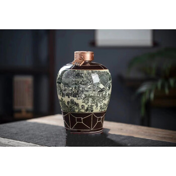 Tuojin imported quality jingdezhen ceramic wine jars from japan, 10 jins, 20 jins, 30 jins, 50 jins antique wine bottles, 5 jins antique qingming river scene, non-porous polymer cover