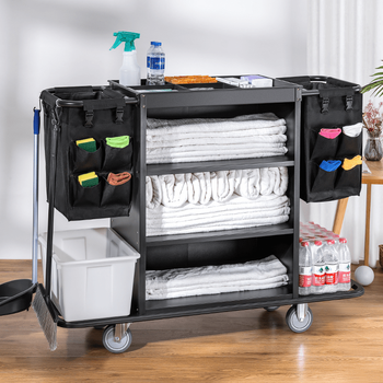Hotel room linen cart, room cart collection cart, linen cart, room cart, cleaning cart, cleaning cart, stainless steel model (conventional bag)