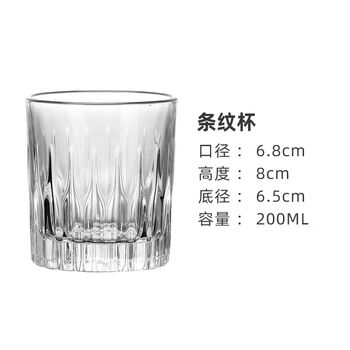 Fantasy custom beer cup thickened tempered glass commercial octagonal cup whiskey cup bar water cup striped cup 200ml