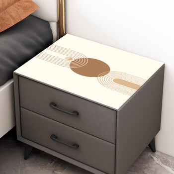 Fantasy bedside table mat table mat bedroom bedside mat disposable cover soft brown thread rhyme q-elastic customized size contact customer service returns not supported