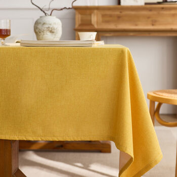 Fantasy solid color tablecloth style rectangular dining table coffee table tea room cover decorative cloth yellow square 140x140