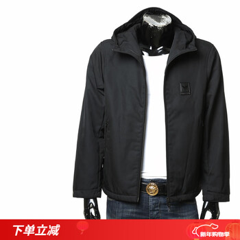 Armani/armani ea eagle logo men's simple casual hooded jacket em003417 af18264 black uc001 l (50)