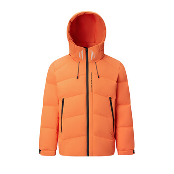 Qianrenggang (chericom) qianrenggang autumn and winter new short hooded down jacket outdoor cold and windproof men's work jacket y309620y flame orange 88207 l 170/88a