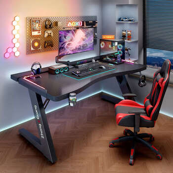Yusenyi solid wood gaming table titanium halberd s3 bedroom home office desk desktop can be equipped with mechanical arm carbon fiber computer table s3super ergonomic desktop carbon fiber white two-section split board 25 200x80x75cm
