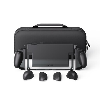 Skull & co.switch2 protective case, can be inserted into the base, split type, non-blocking stand, skull skeletonco, three kinds of ergonomic grips, fissiongrip black suit