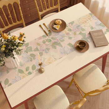 Fantasy american retro dining table mat, high-end luxury tablecloth, waterproof and oil-proof, wash-free, light luxury, high-end coffee table table mat 40x80cm gentle iris