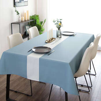 Yusenyichang round table tablecloth waterproof, anti-scald and oil-proof, no-wash thickened tablecloth tablecloth light blue yg078 click here to display all tablecloths and coffee table mats