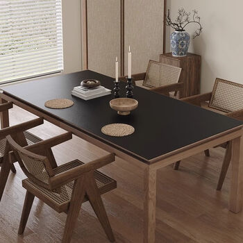 Fantasy tablecloth disposable dining table mat coffee table tv cabinet protective mat xuan ye black x textured leather double-sided 90x180cm
