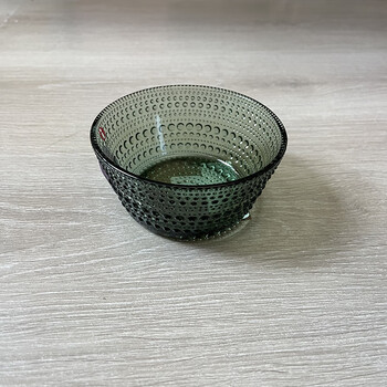 Glasslock finnish iittala dew series nordic simple solid color glass bowl and plate candle holder fashion daily gift ins military green