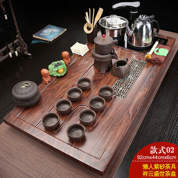 Yao yi home furnishing set kettle integrated large plate complete set office sea kungfu bubble table 1ml 03 brown xiangyun shengshi 92+ 35 pieces
