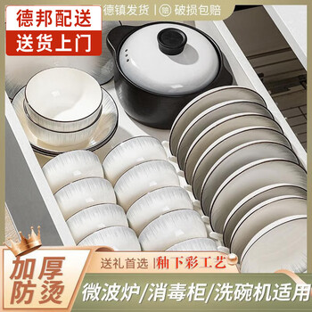 Xiyao bowl and dish set household underglaze color rice bowl household simple and modern 2025 new ceramic bowl, plate, chopsticks and tableware set modern time with casserole 75-piece set