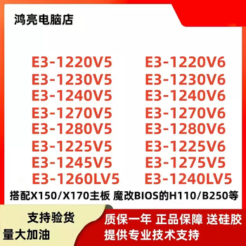 Intel xeon e3-1220v51230v512401260l127012751245v5v6 e3-1270v6