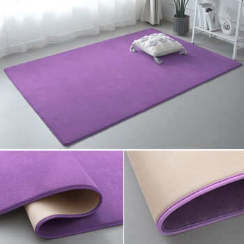 Sanqihu modern simple polyester fiber living room carpet off-white vacuumable bedside blanket floor mat purple high elasticity thickened silicone bottom 50x100cm (promotion at loss)