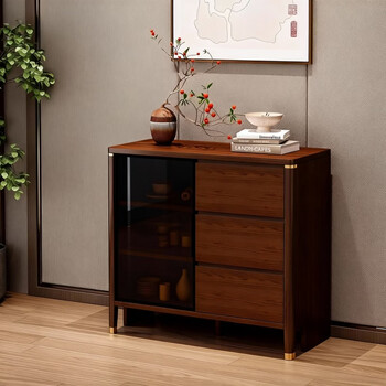 Zhixin muwang modern minimalist sideboard solid wood living room tea cabinet wine cabinet home kitchen multi-function preparation cabinet storage cabinet solid wood ecological board 84 long 40 wide 88 high