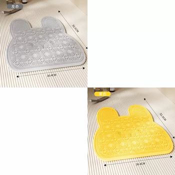 Yusenyi environmentally friendly soft rubber material bathroom non-slip mat bath tub shower room bath bathroom floor mat suction cup anti-fall foot mat gray-yellow self-massage particle suction cup anti-slip