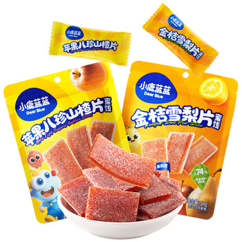 Fawn lanlan baby snacks hawthorn fruit strips small bag 0 added white sugar hawthorn bazhen kumquat and snow pear slices 2 bags combination pack hawthorn bazhen slices + kumquat and snow pear slices/108g