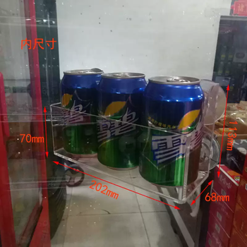 Yusenyi convenience store beverage promotion rack kitchen refrigerator door suction cup storage rack transparent suction cup hanging rack supermarket freezer storage for three cans of drinks external size 208x714mm-4 suction cups 208 layers 1 layer 1 1 layer