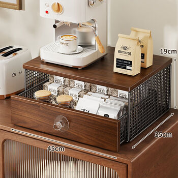 Fantasy printer storage rack double layer with drawer copier rack office desk small file storage cabinet black