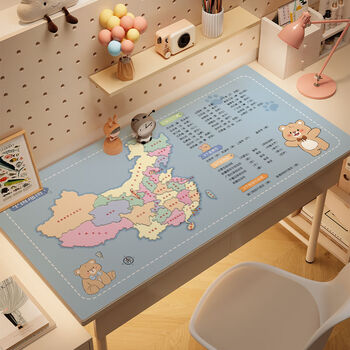 Fantasy unit conversion desk pad learning washable multiplication table protective pad bear map environmentally friendly and safer width 60x140cm