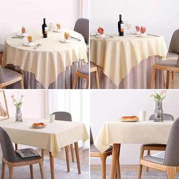 Yusenyi extra thick stone cloth tablecloth rectangular waterproof and oil-proof commercial round table tablecloth high-end thickened 30 grams plain yellow 0.95x0.95 meters 600 sheets