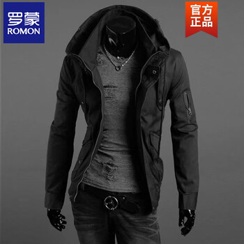 Romon high-end jacket for young men in spring and autumn new style jacket for men korean style casual versatile handsome tops autumn and winter trendy black spring and autumn style m (70-90 pounds)