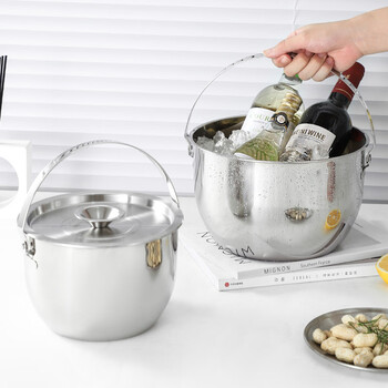 Yusenyi stainless steel ice bucket commercial bar ktv champagne bucket ice storage bucket beer beverage ice bucket portable ice bucket 3.5l
