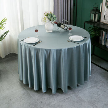 Fantasy solid color brocade round tablecloth wedding banquet large round table tablecloth damask round tablecloth smoke blue 1224 customized size