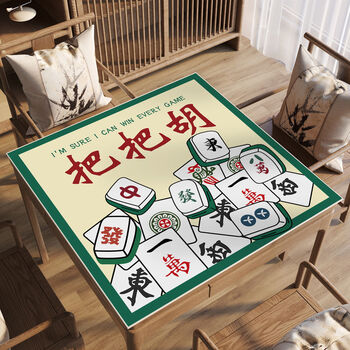Yong huan new mahjong table cloth soundproofing and noise reduction thickened anti-slip hand rub mahjong special table mat square can handlebar 140x140cm