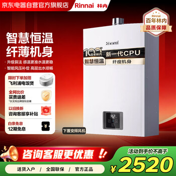 Rinnai 13-liter gas water heater, smart constant temperature, newly upgraded cpu, natural gas frequency conversion, household small size trade-in gs41