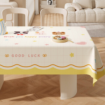 Fantasy and fun cartoon tablecloth waterproof and anti-luxurious high-end atmosphere disposable rectangular table mat funny animals 120x160cm