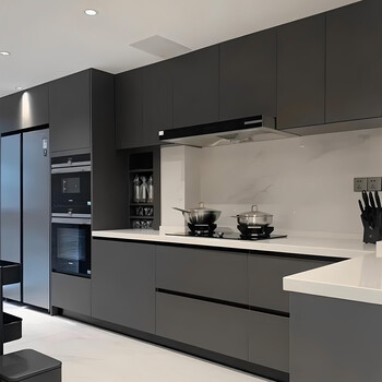 Yonghuan board house factory minimalist style kitchen integrated cabinet island table dining table integrated cabinet eige board whole house customization factory customization