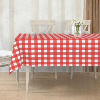 Fantasy tablecloth rectangular children's day birthday party tablecloth 12060 layout tablecloth extra thick red and white grid 1.4x1.4 meters 10 sheets