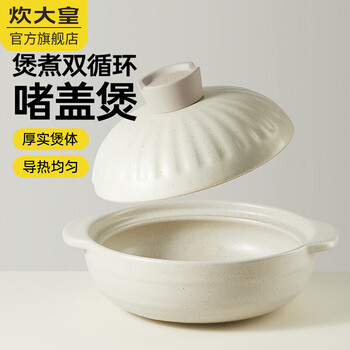 Cui dahuang casserole ceramic pot large-capacity stew soup pot open flame heat-resistant household clay pot rice pot chinese medicine health care pot with lid 2.6l