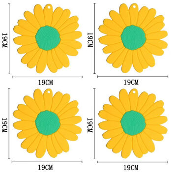 Naoiskey nordic placemat insulation mat coaster table mat heat-resistant pot mat bowl mat silicone dish mat yellow 4 pieces 1 piece yellow 4 pieces