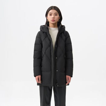 Qianrenggang (chericom) qianrenggang chericom down jacket for women 24 years new mid-length autumn and winter fashionable down jacket y309305y magic black 88005 l 170/92a