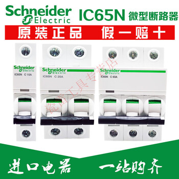Schneider small circuit breaker d type ic65n 1p2p3p4p 6a4a16a25a32a63a air switch c type 6a_ic65h_3p