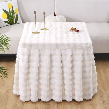 Fantasy winter fire stove cover fire cover cover thickened square new tablecloth thickened velvet fire cover bubble velvet beige + one-piece 70x70 height 70cm
