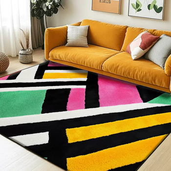 Yusenyi home style living room carpet ins style bedside sofa non-slip dopamine blanket coffee table room bedroom bay window floor mat memphis party type a 80 pieces 80x200 cm (fine yarn cashmere - silicone non-slip bottom)