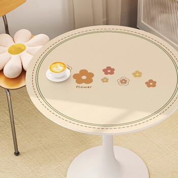 Fantasy round dining table mat, no-wash coffee table mat, tablecloth, round table table mat, small round tablecloth, galaxy scattered, thickened leather, 60cm diameter round