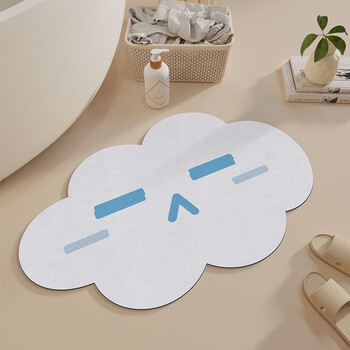 Fantasy bathroom floor mat carpet diatom mud soft bathroom toilet door mat water absorbent quick-drying anti-slip door mat mkk not happy 80x120cm