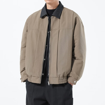 Ducky fake two-piece men's down jacket winter 2025 new trendy brand-style lapel splicing light casual jacket yaya high coffee color 2xl