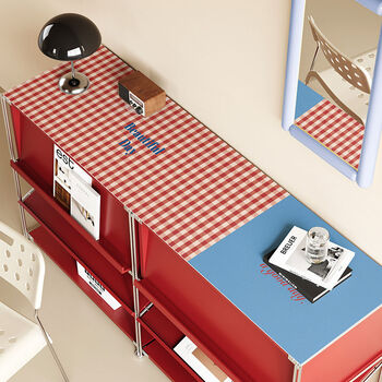 Pickup cat plaid sideboard mat entryway wipeable dustproof and stain-resistant dining table long tablecloth sideboard sweet peach hazelnut 02 35x140cm